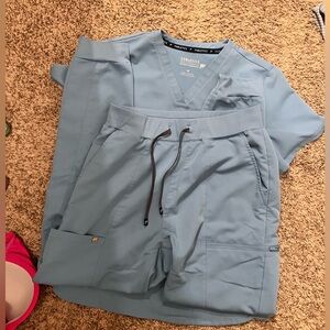 FABLETICS scrub high rise on call jogger and vital 1 top both size M color Wave.